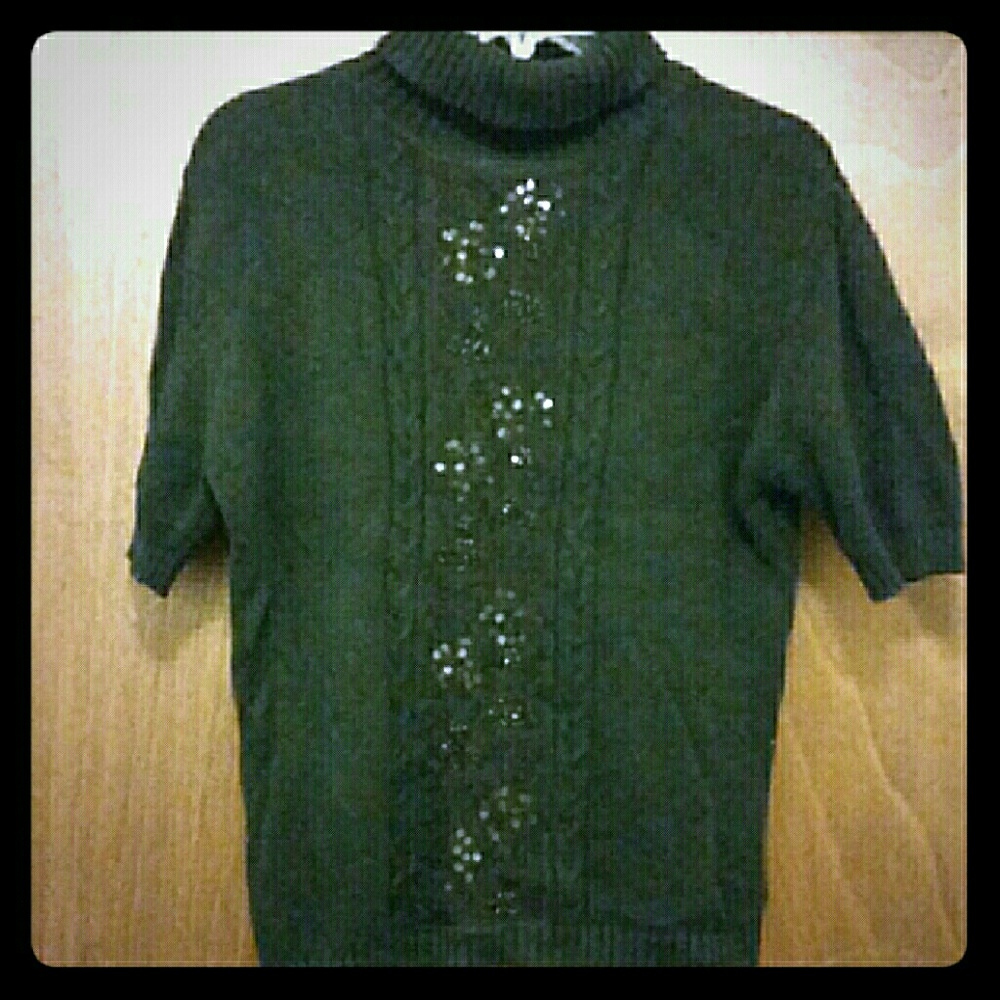 Sequin lace detail sweater
